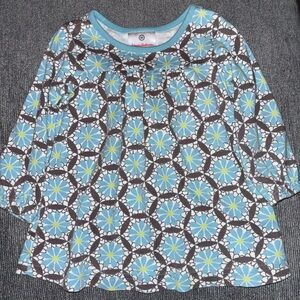 Hanna Andersson Blue and Brown Patterned Dress